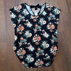 Ladies Maternity Tie Back Floral Top